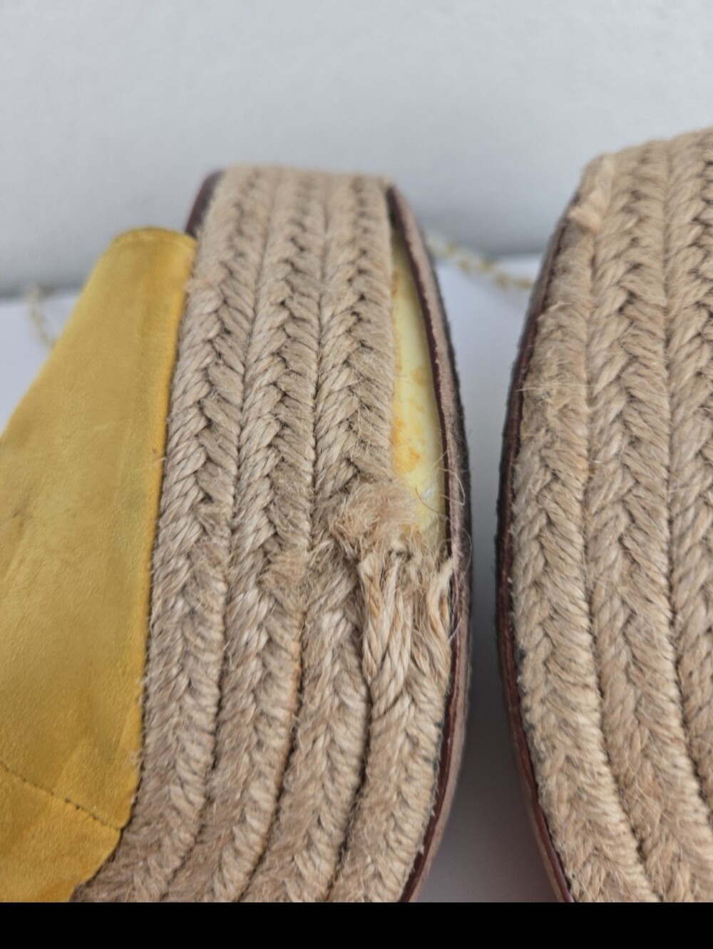 Tory Burch Mustard Yellow Espadrille Lace-Up Wedge Sandals - Picture 5 of 12